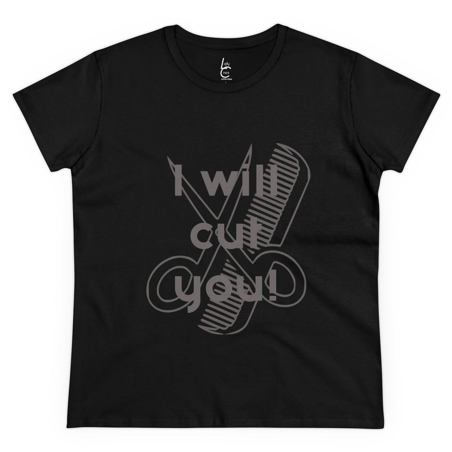 Comfy Cotton Graphic Tee For Hairstylist I Will Cut You Hairstylist Cotton Tee Gray Text Tee Shirt Cotton Tee Cotton T-shirt