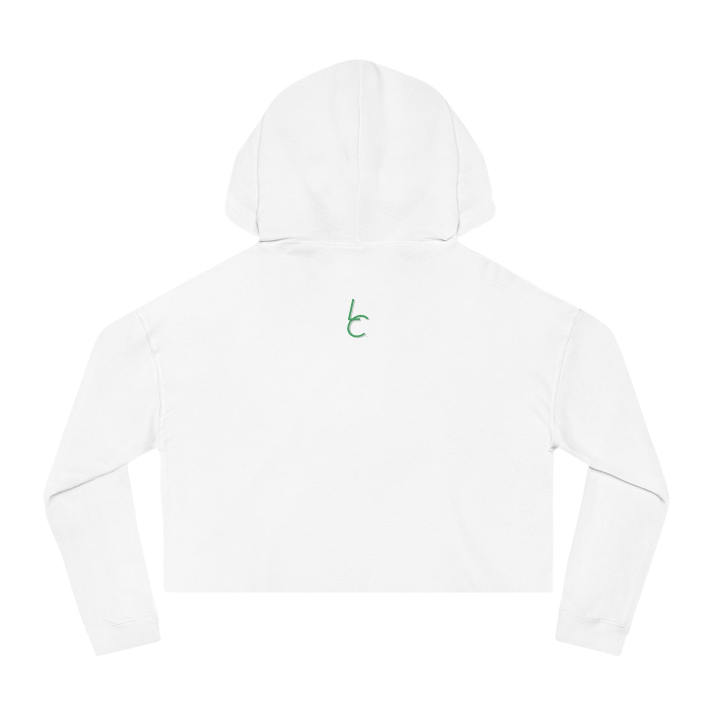 Cropped Hooded Sweatshirt Lofty Chick 2001 Emblem Green
