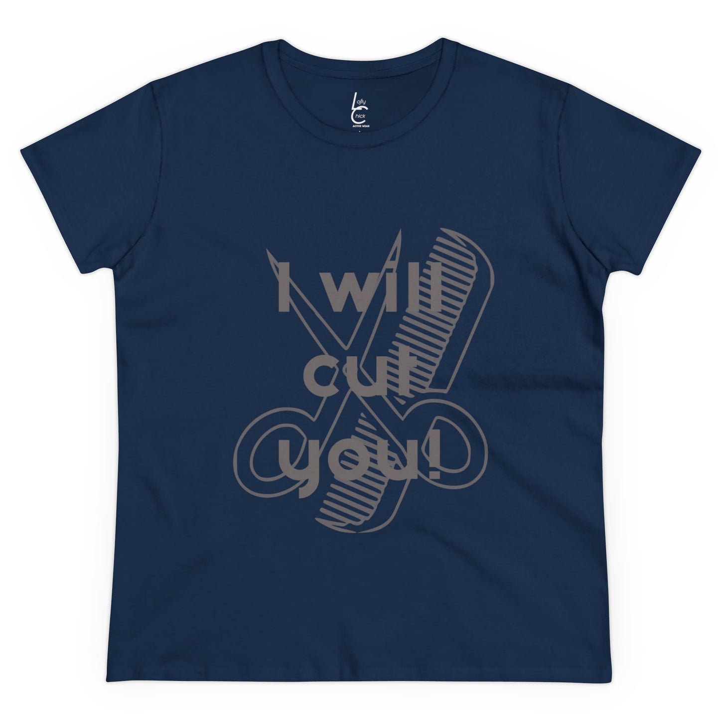 Comfy Cotton Graphic Tee For Hairstylist I Will Cut You Hairstylist Cotton Tee Gray Text Tee Shirt Cotton Tee Cotton T-shirt