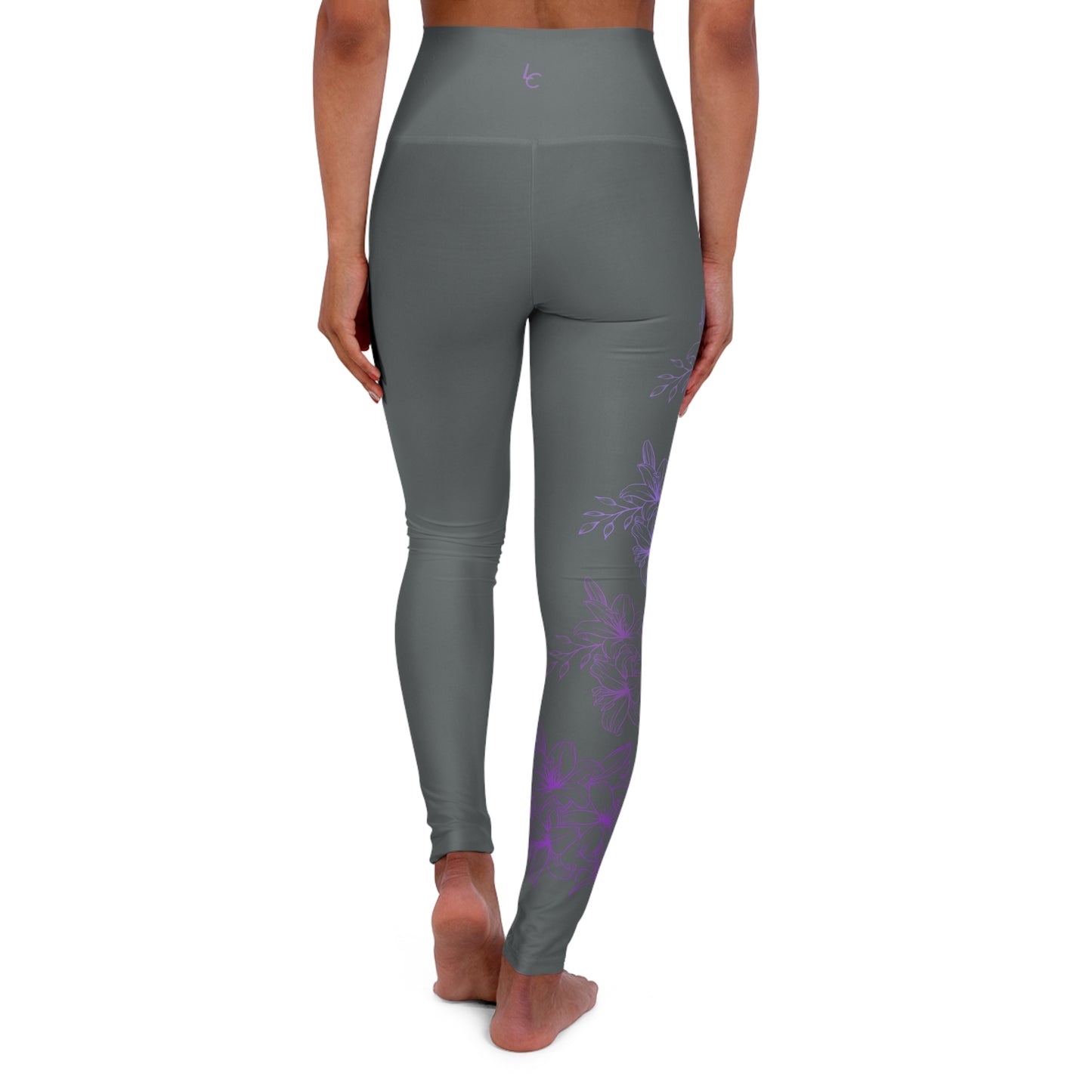 High Waisted Workout leggings Leggings for Woman Workout Gear Compressing Leggings Colorful Leggings Yoga Leggings with Purple/Dk Gray
