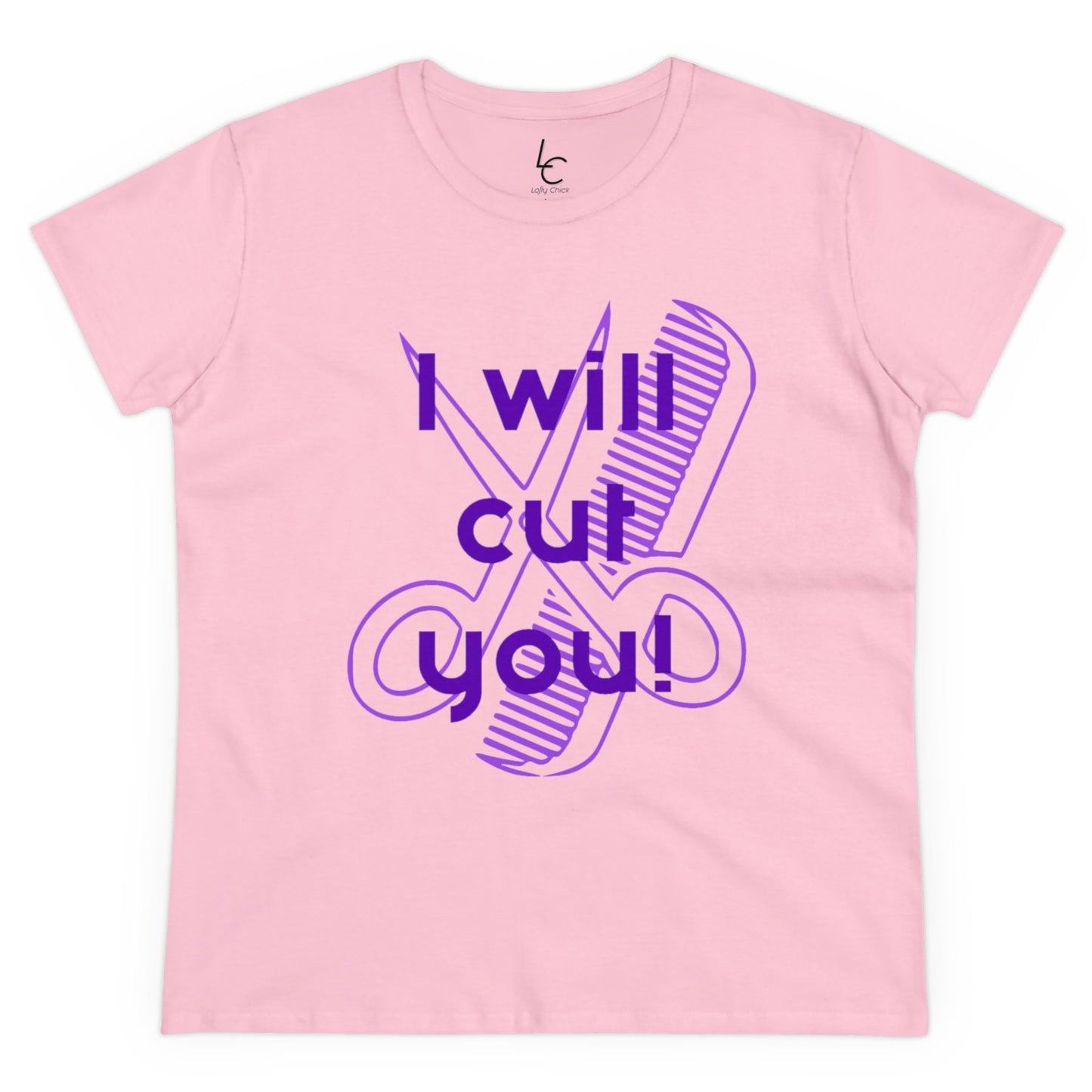 Comfy Cotton Graphic Tee For Hairstylist I Will Cut You Cotton Tee PurpleText Tee Shirt Cotton Tee Cotton T-shirt