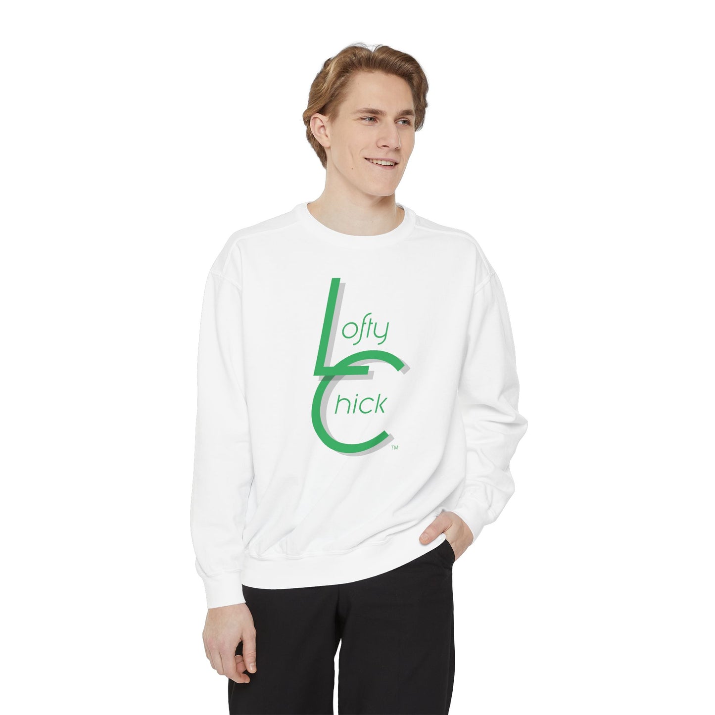 Soft Relaxed Fit Sweatshirt With Lofty Chick 2001 Logo Green