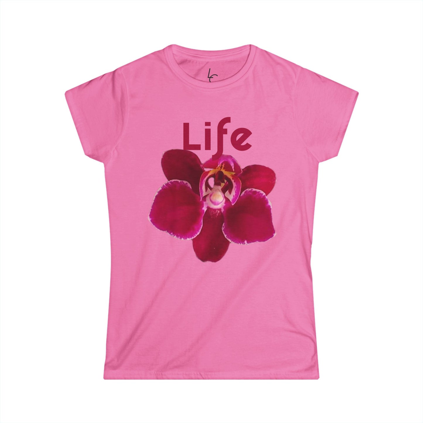 Comfort Fit Tee Garden Design Purple Orchid