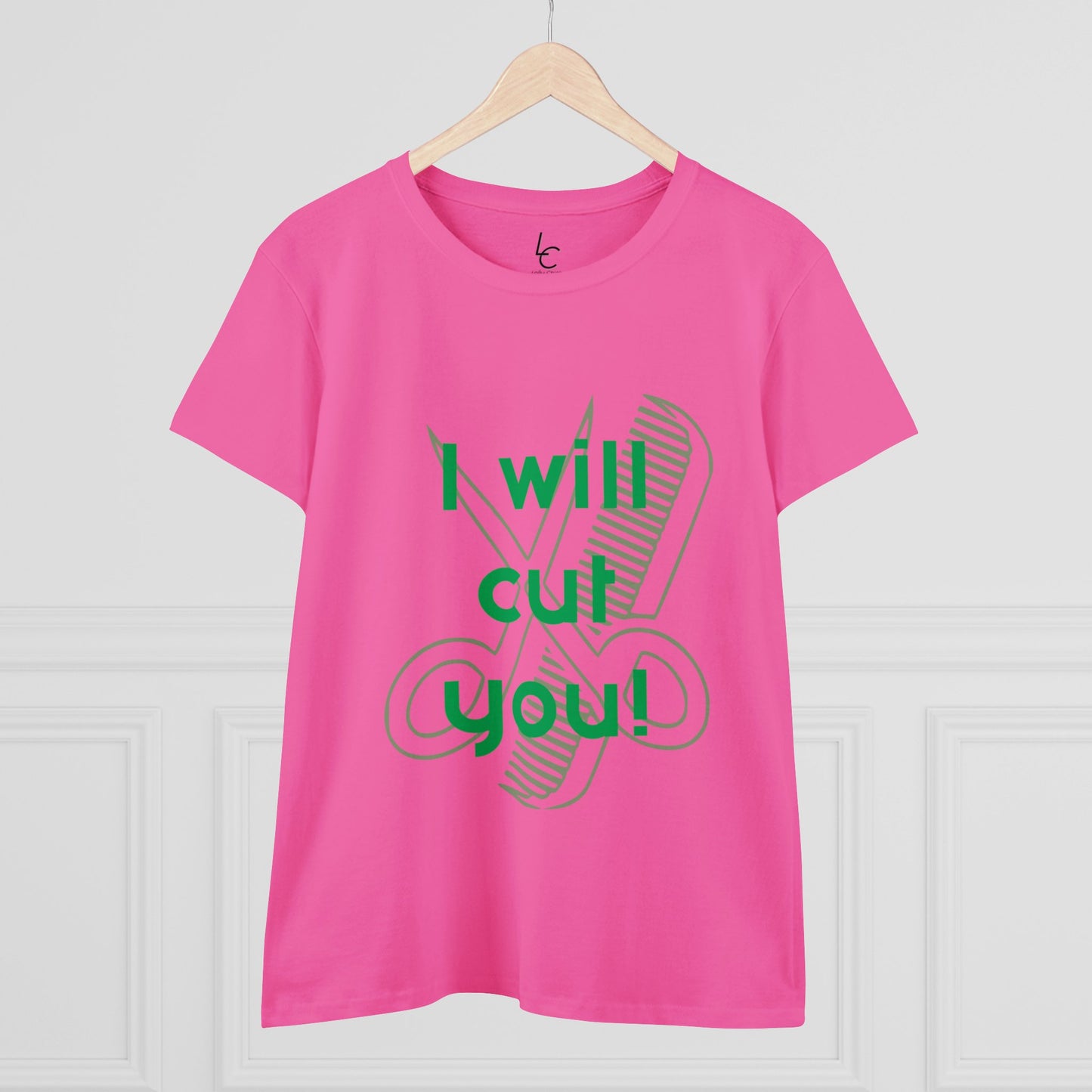 Comfy Cotton Graphic Tee I Will Cut You for Hairstylist Cotton Tee Green Text Hairstylist T-shirt Tee Shirt Cotton Tee Cotton T-shirt