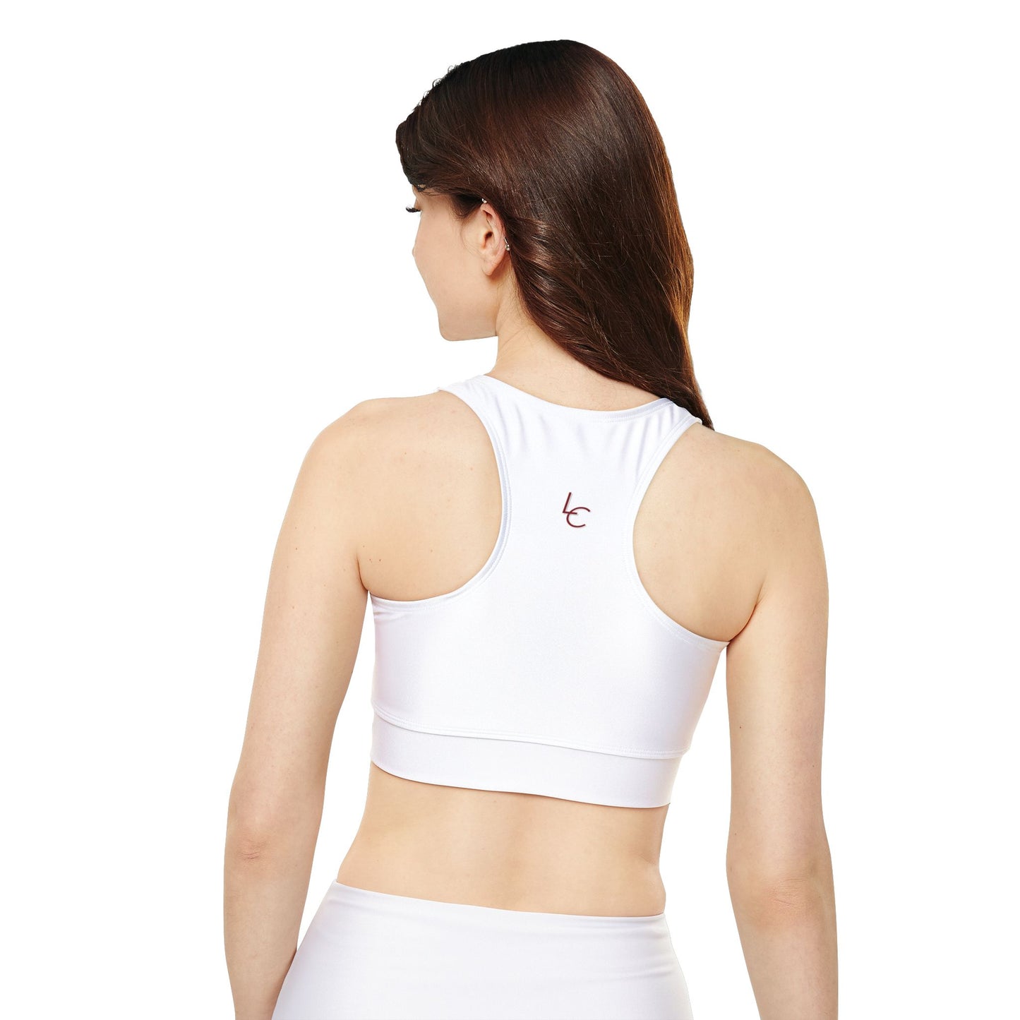 Sports Bra Fully Lined Padded Sports Bra Support Bra Red Flower/White