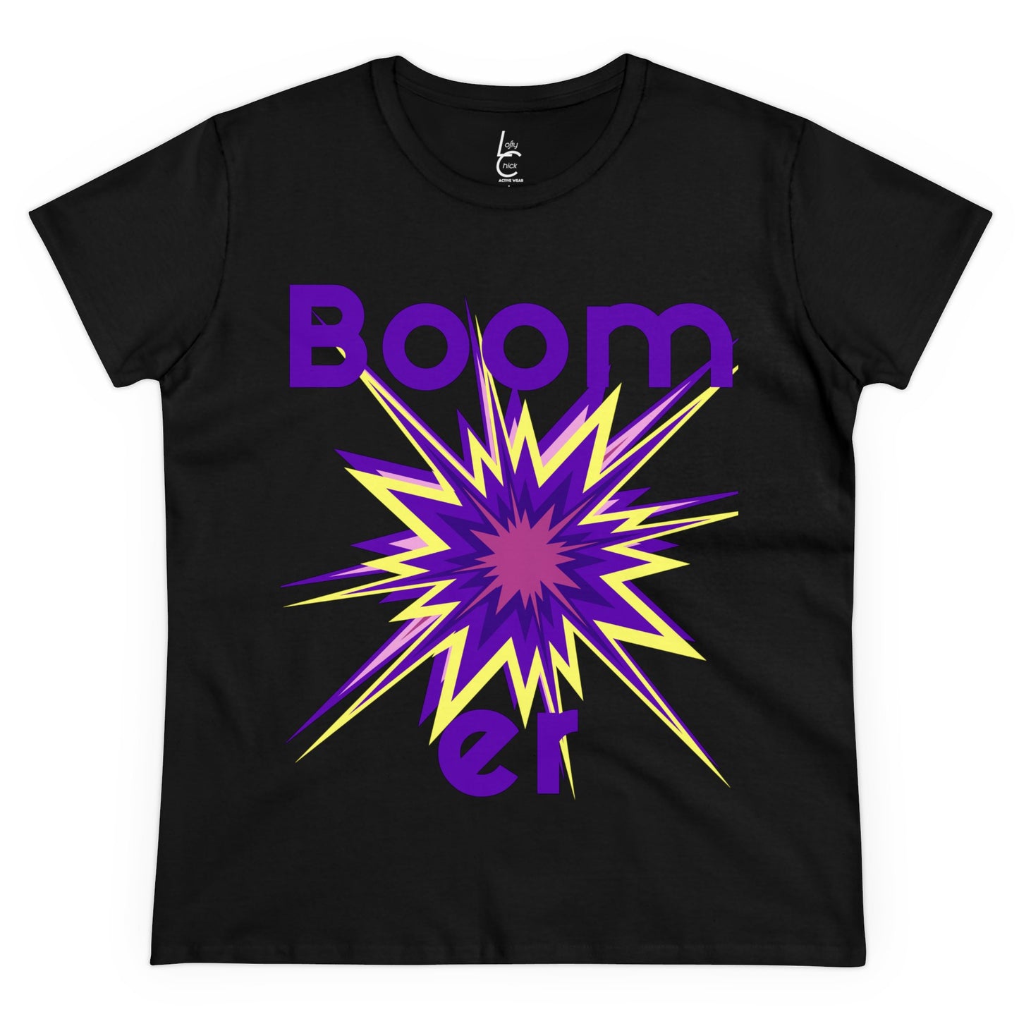 Cotton Graphic Tee "Boomer" Graphic Cotton Tee Purple Text Tee Shirt Cotton Tee Cotton T-shirt