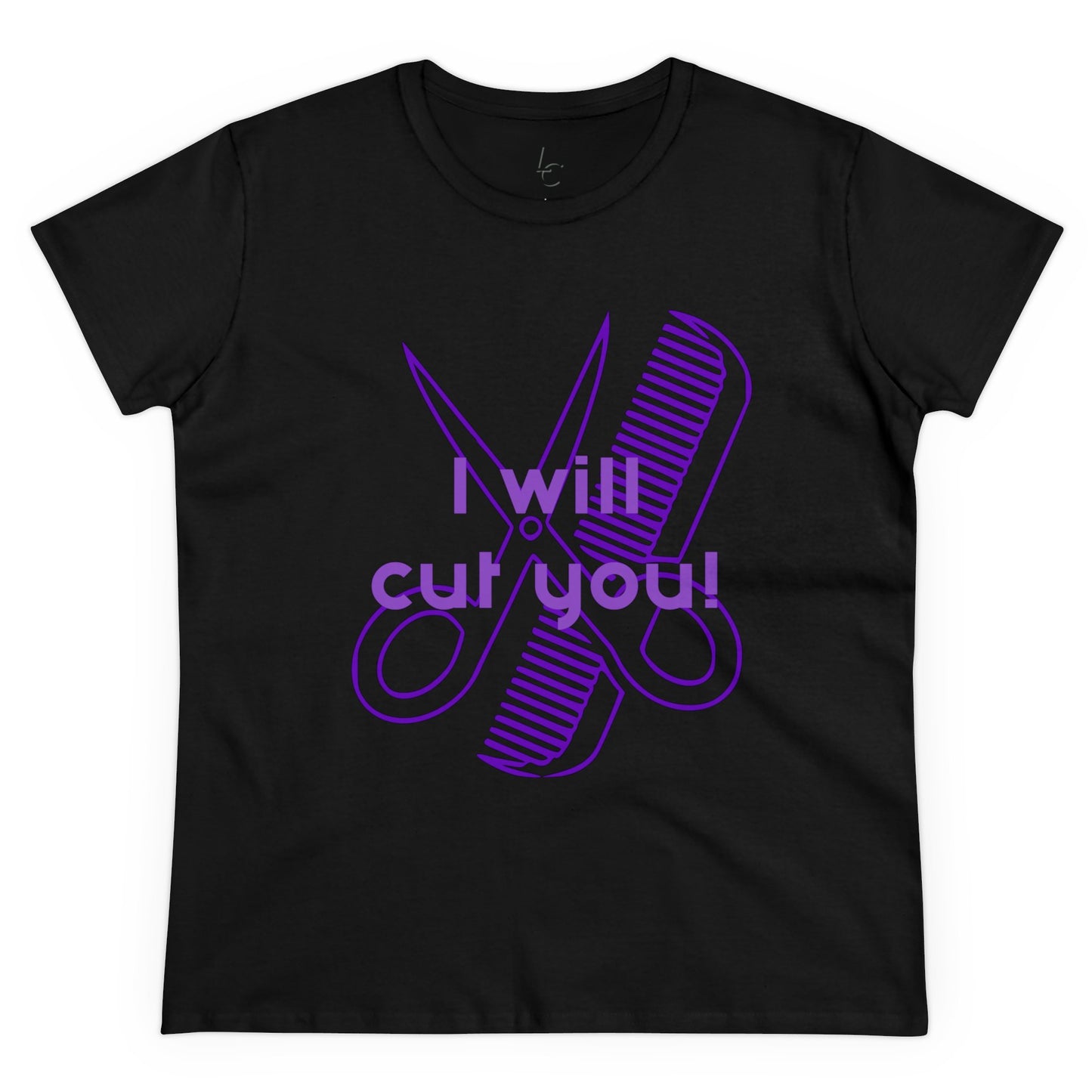 Comfy Cotton Graphic Tee I Will Cut You Cotton Tee Purple Text T-Shirt Cotton Tee Cotton Graphic Tee Cotton Tee Fitted T-shirt