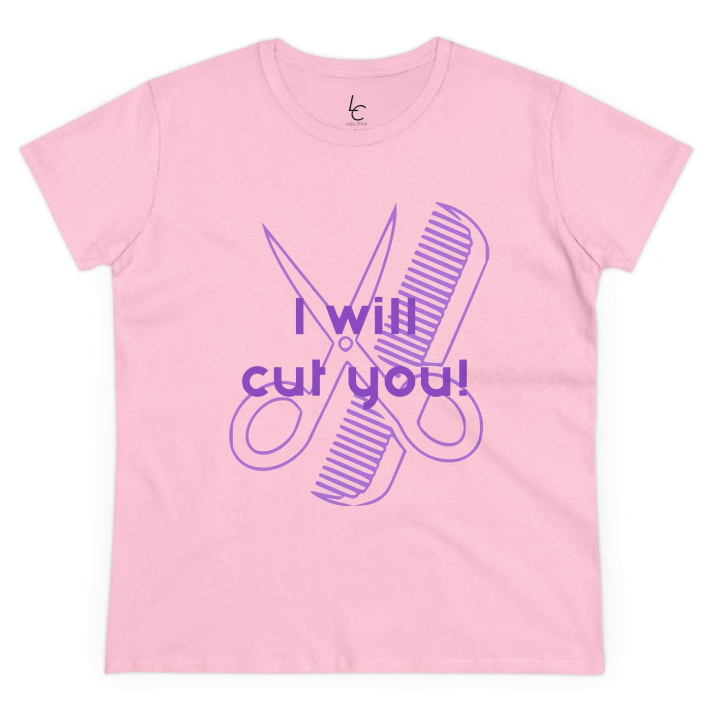 Comfy Cotton Graphic Tee I Will Cut You Cotton Tee Purple Text T-Shirt Cotton Tee Cotton Graphic Tee Cotton Tee Fitted T-shirt