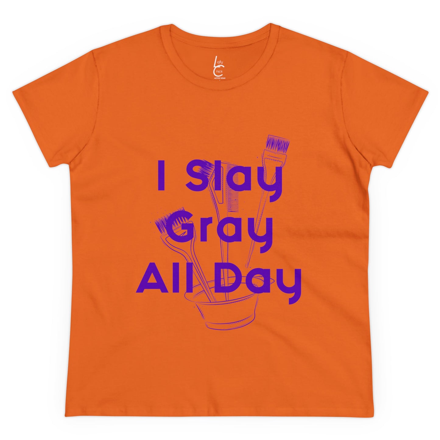 Cotton Graphic Tee I Slay Gray All Day Cotton Tee Purple Text Tee Shirt Cotton Tee