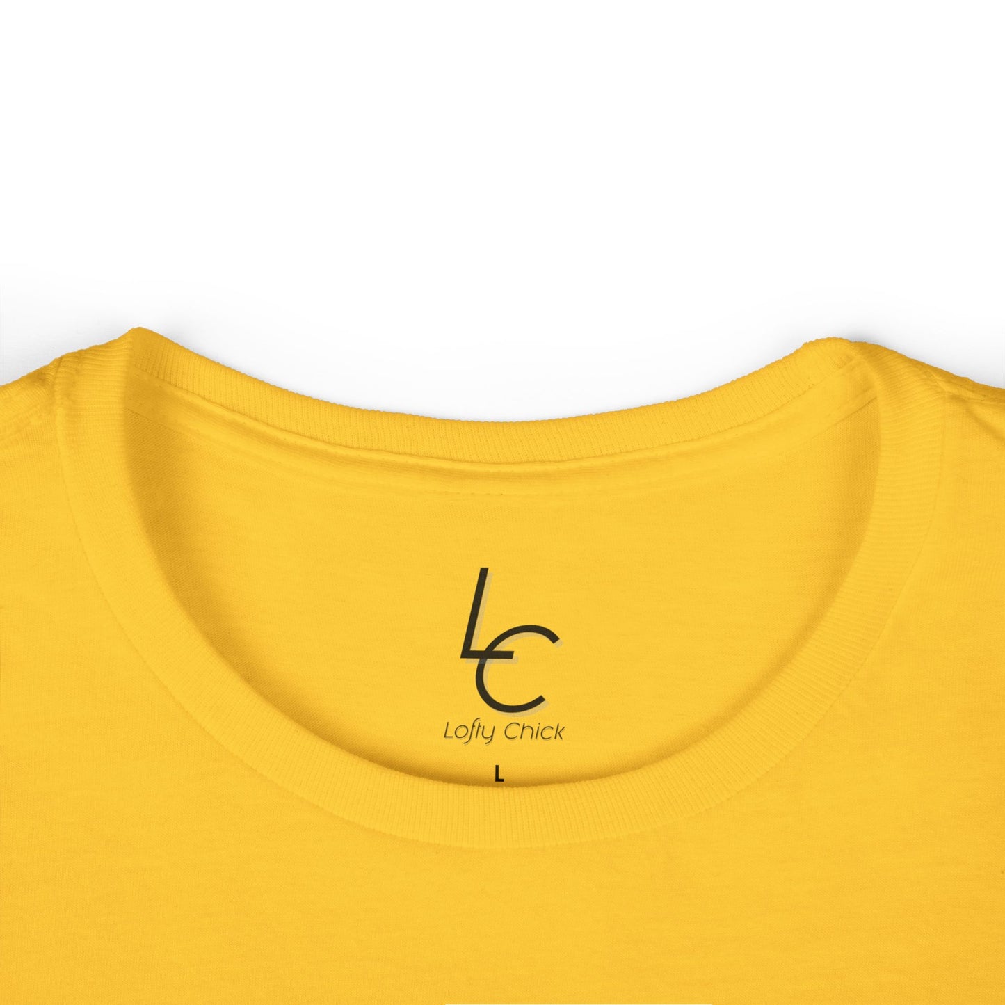 Comfort Fit Tee Garden Design Yellow Flower Cotton Tee Fitted T-shirt Soft Tee Woman's T-shirt