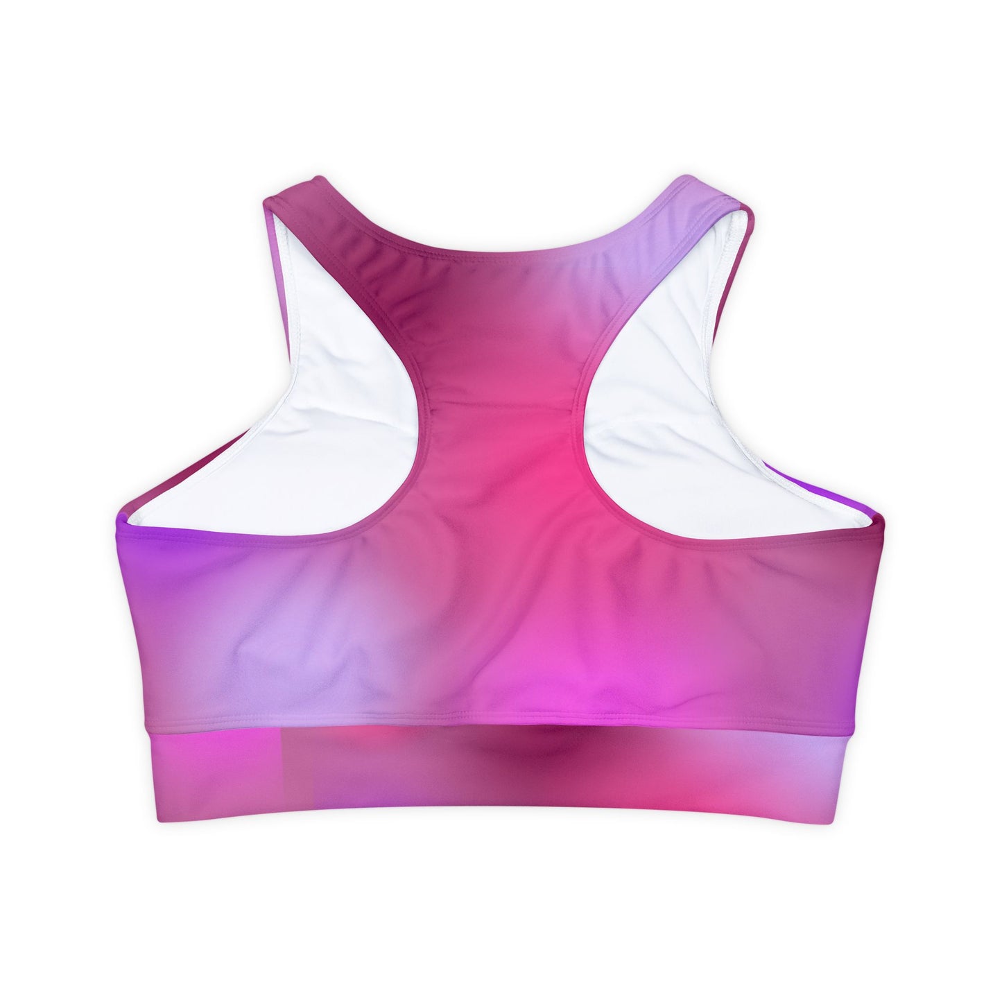 Sports Bra Fully Lined Padded Sports Bra Purple Geo Pop/Pink