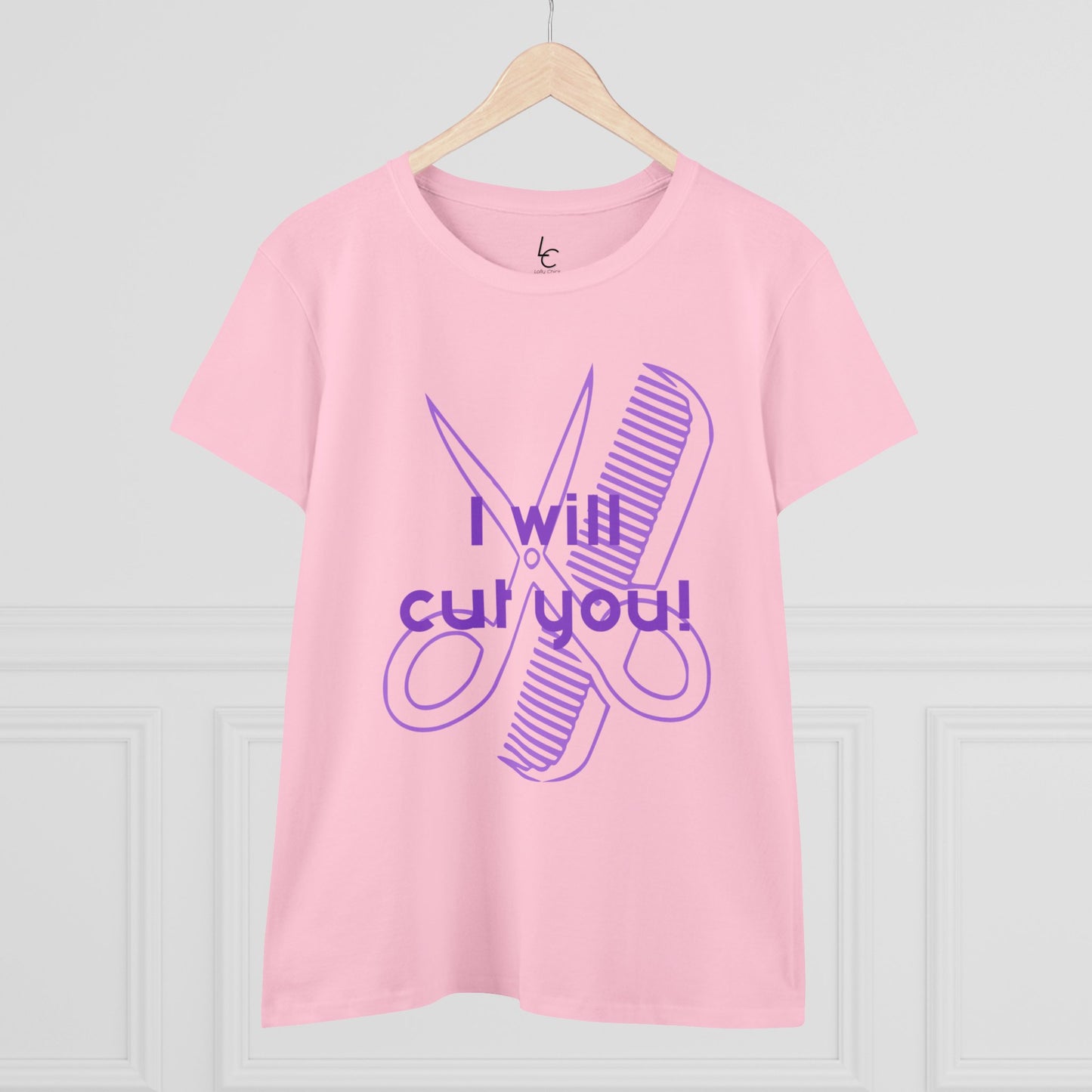 Comfy Cotton Graphic Tee I Will Cut You Cotton Tee Purple Text T-Shirt Cotton Tee Cotton Graphic Tee Cotton Tee Fitted T-shirt