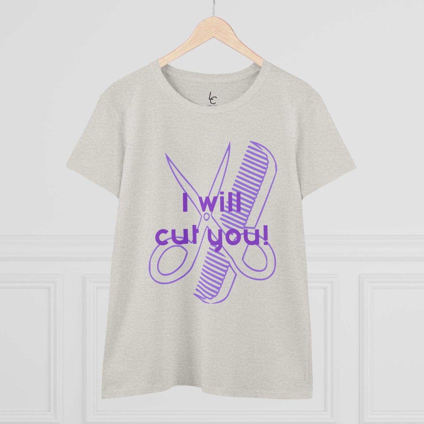 Comfy Cotton Graphic Tee I Will Cut You Cotton Tee Purple Text T-Shirt Cotton Tee Cotton Graphic Tee Cotton Tee Fitted T-shirt