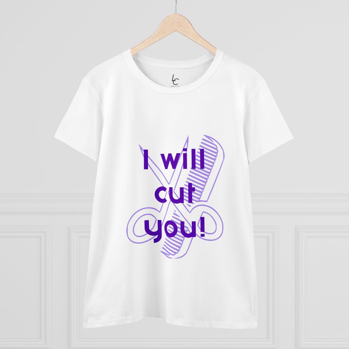 Comfy Cotton Graphic Tee I Will Cut You Cotton Tee Purple Text T-Shirt Cotton Tee Cotton Graphic Tee Cotton Tee Fitted T-shirt