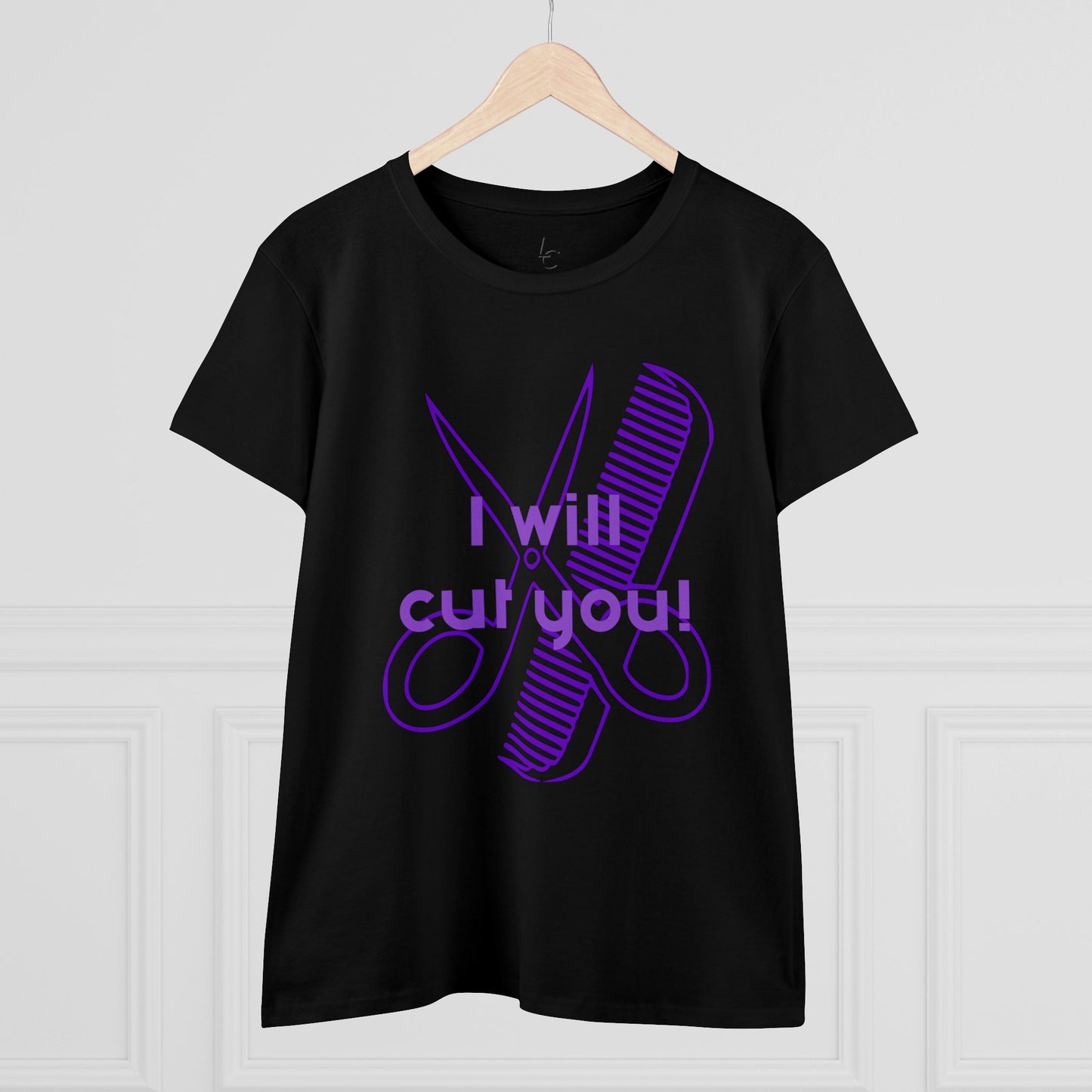 Comfy Cotton Graphic Tee I Will Cut You Cotton Tee Purple Text T-Shirt Cotton Tee Cotton Graphic Tee Cotton Tee Fitted T-shirt