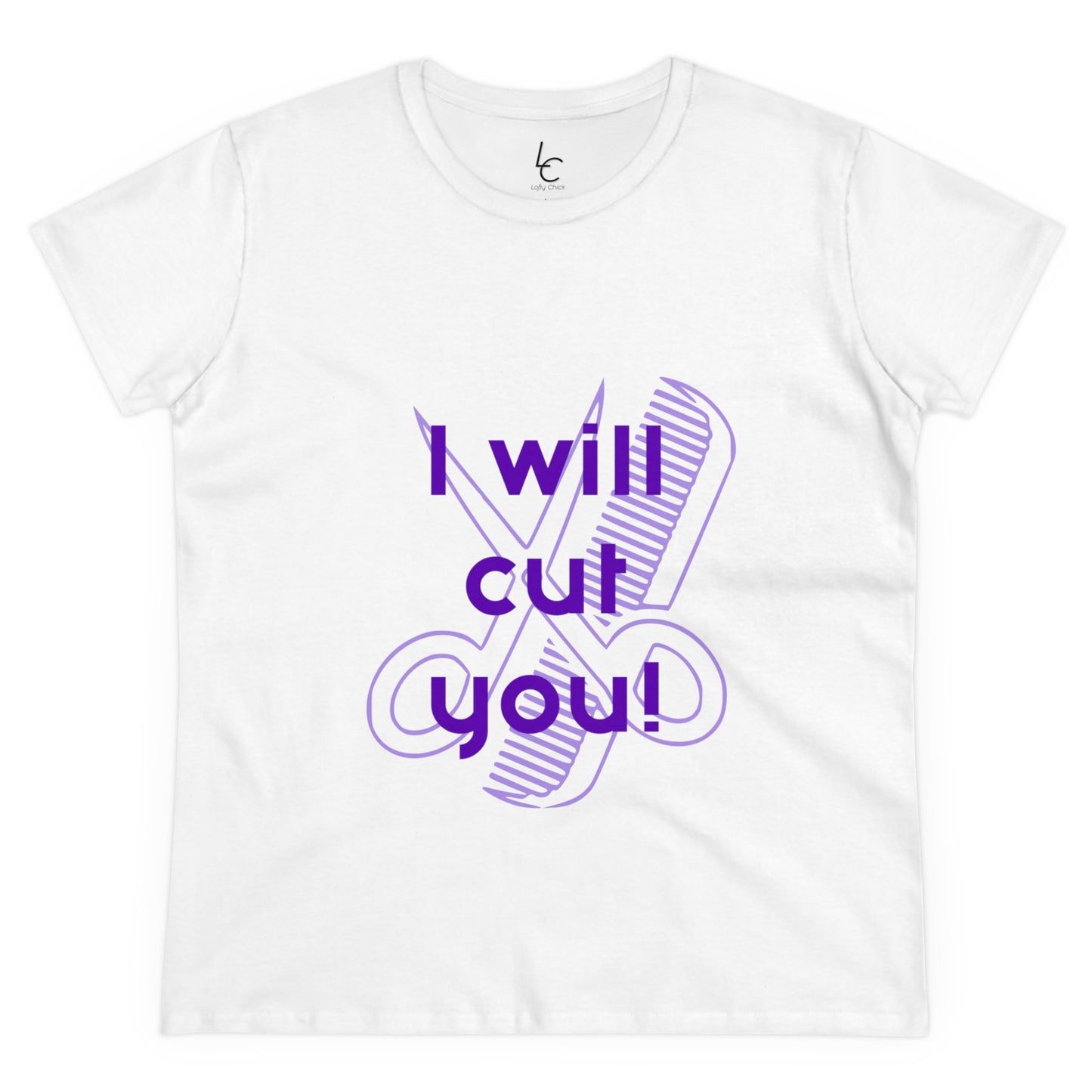 Comfy Cotton Graphic Tee I Will Cut You Cotton Tee Purple Text T-Shirt Cotton Tee Cotton Graphic Tee Cotton Tee Fitted T-shirt