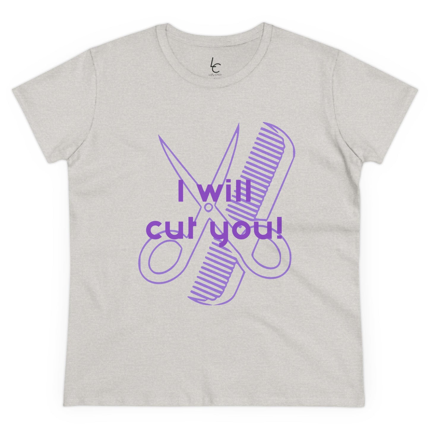 Comfy Cotton Graphic Tee I Will Cut You Cotton Tee Purple Text T-Shirt Cotton Tee Cotton Graphic Tee Cotton Tee Fitted T-shirt