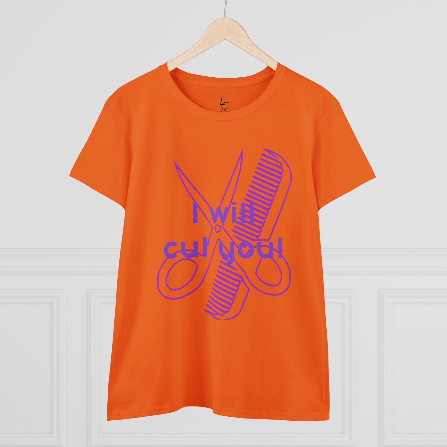 Comfy Cotton Graphic Tee I Will Cut You Cotton Tee Purple Text T-Shirt Cotton Tee Cotton Graphic Tee Cotton Tee Fitted T-shirt