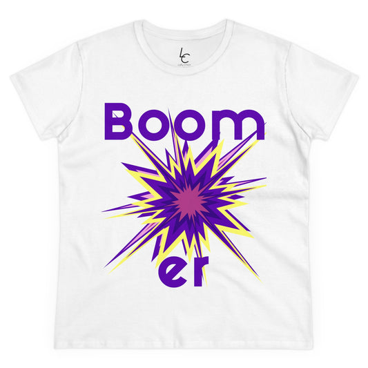 Cotton Graphic Tee "Boomer" Graphic Cotton Tee Purple Text Tee Shirt Cotton Tee Cotton T-shirt