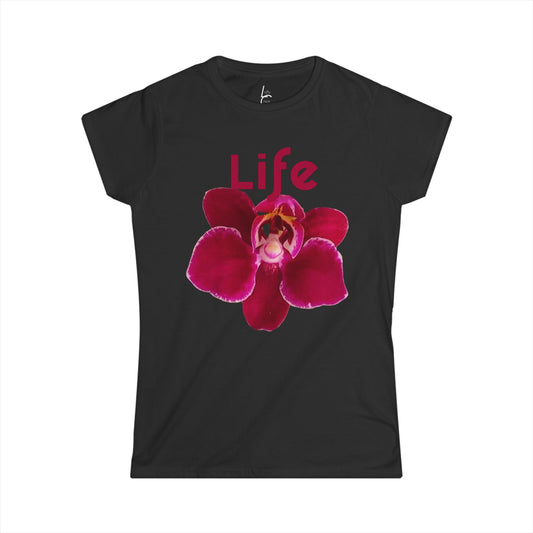 Comfort Fit Tee Garden Design Purple Orchid