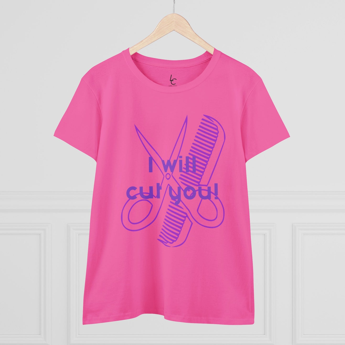 Comfy Cotton Graphic Tee I Will Cut You Cotton Tee Purple Text T-Shirt Cotton Tee Cotton Graphic Tee Cotton Tee Fitted T-shirt