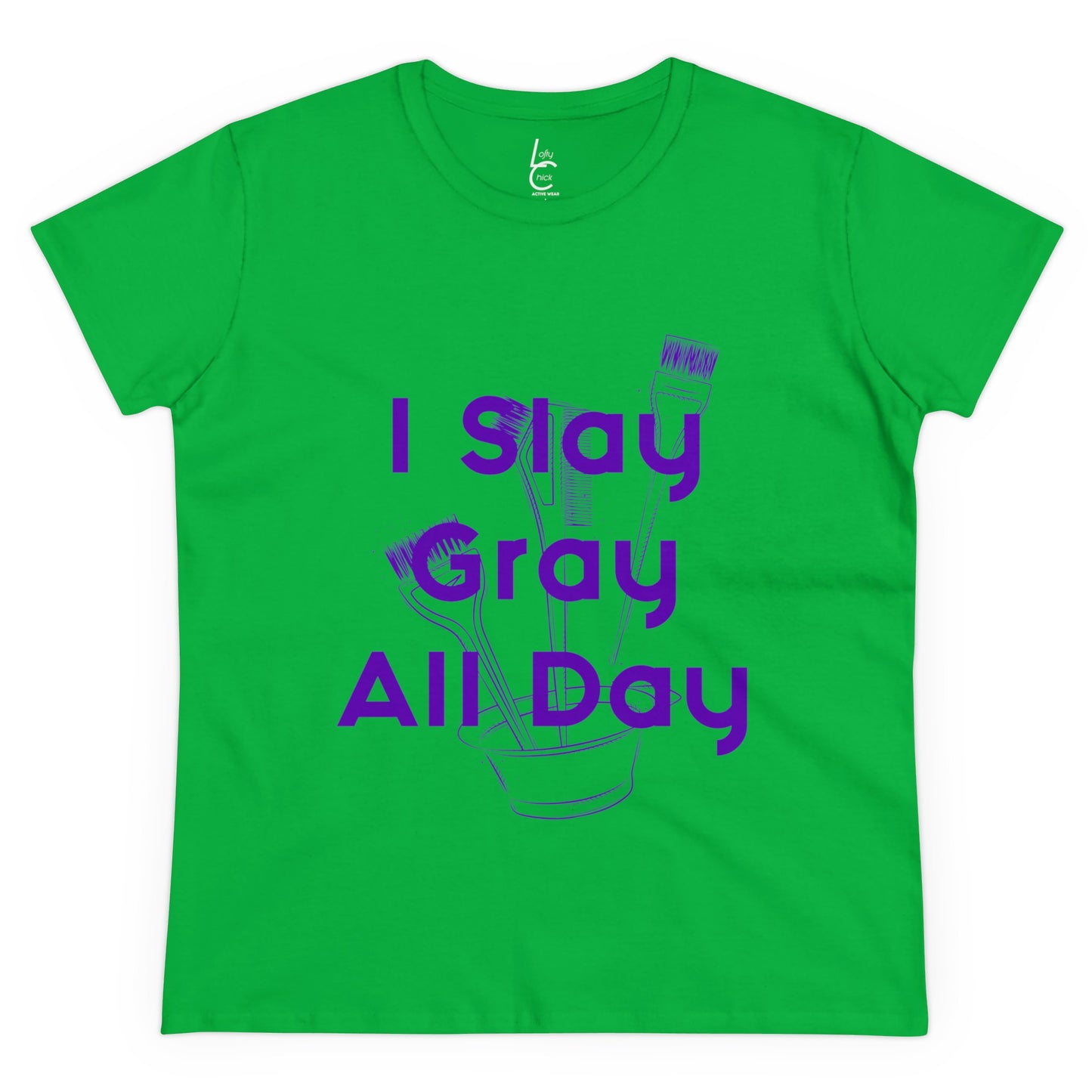 Cotton Graphic Tee I Slay Gray All Day Cotton Tee Purple Text Tee Shirt Cotton Tee