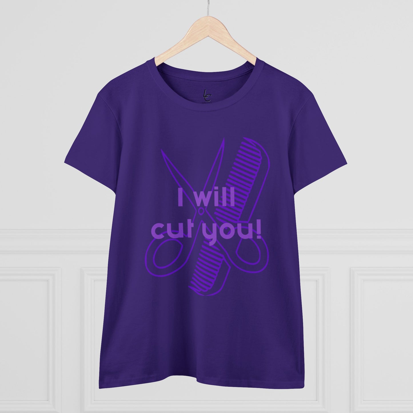 Comfy Cotton Graphic Tee I Will Cut You Cotton Tee Purple Text T-Shirt Cotton Tee Cotton Graphic Tee Cotton Tee Fitted T-shirt